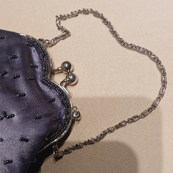 Buoux Terner Mini Grey Beaded Evening Bag - Picture 5 of 8